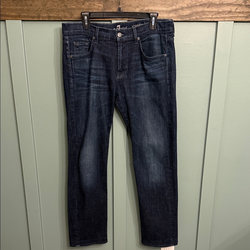 7 For All Mankind Men's Dark Blue Jeans 33x31